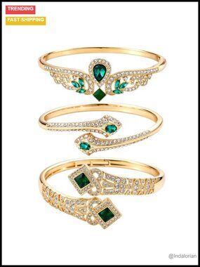 3 Pack 18K Gold Plated Bangle Bracelet Set Stackable Jewelry for Women